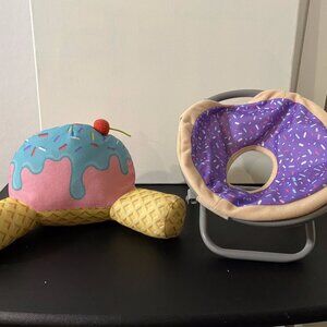 My Life Cupcake Lounge Pillow and Purple Donut Chair for 18"Dolls